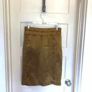 J. Crew Olive Silk Skirt